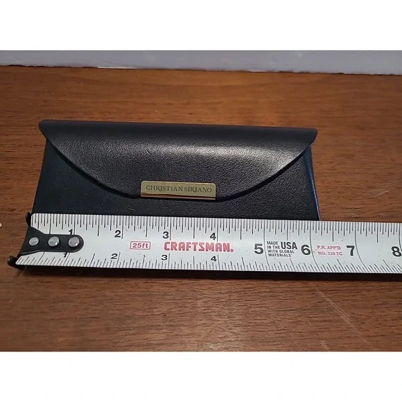 Christian Siriano Designer Hard Eye Glass Case Black Leather Magnetic Close 6"x3 - Picture 5 of 6